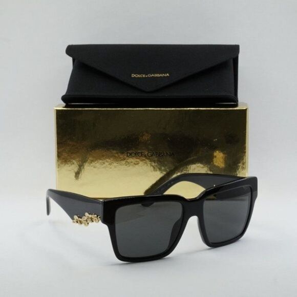 NEW DOLCE&GABBANA DG4436 501/87 BLACK DARK GREY SUNGLASSES - Picture 11 of 11